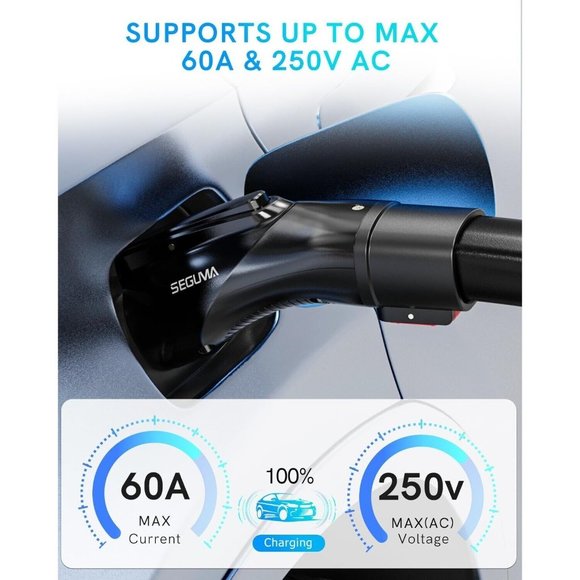 J1772 EV Charger Adapter Connector Max 60A 250V Safety Lock ALL EVs NEW - Picture 3 of 9